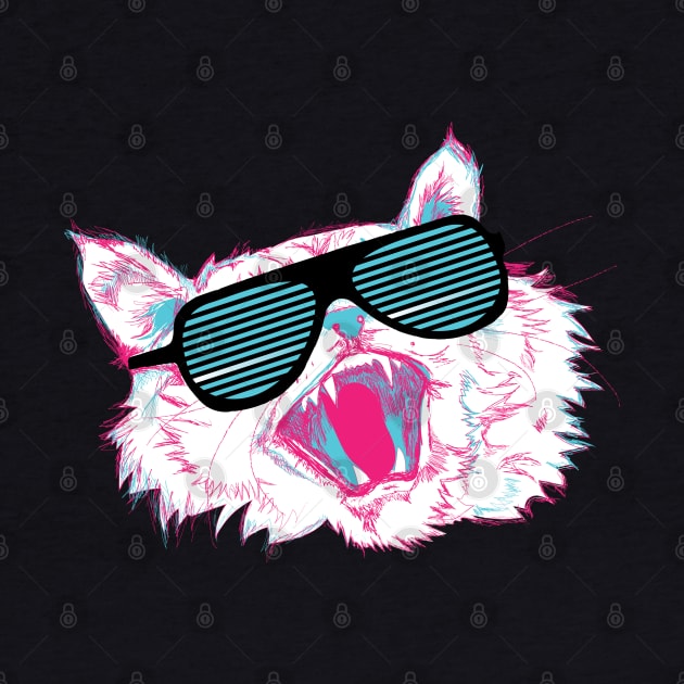 Awesome Totally Rad 80's Sunglass Cat by HungryDinoDesign